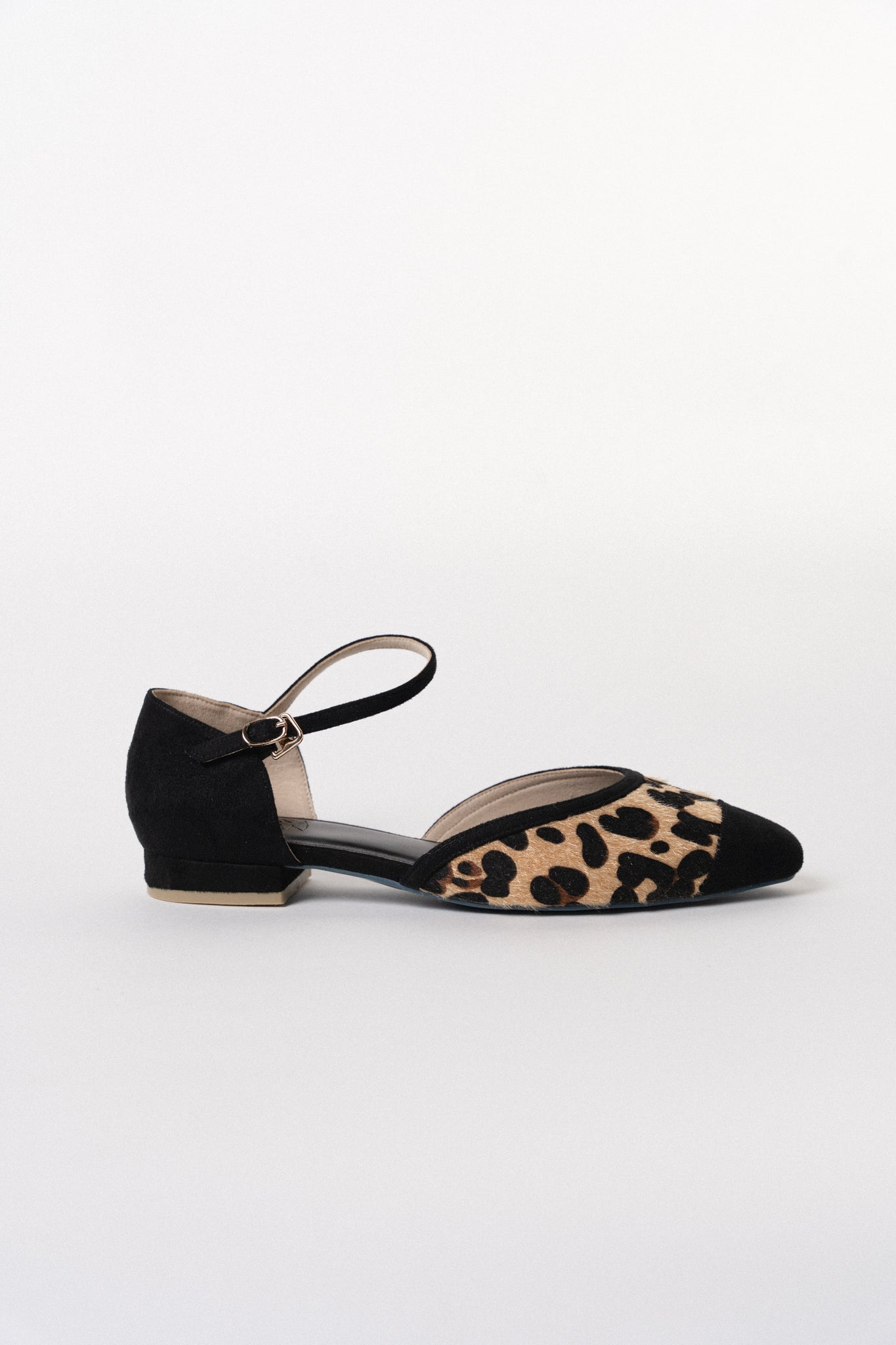 Alysse Ankle Strap D'orsay Flats (Leopard)