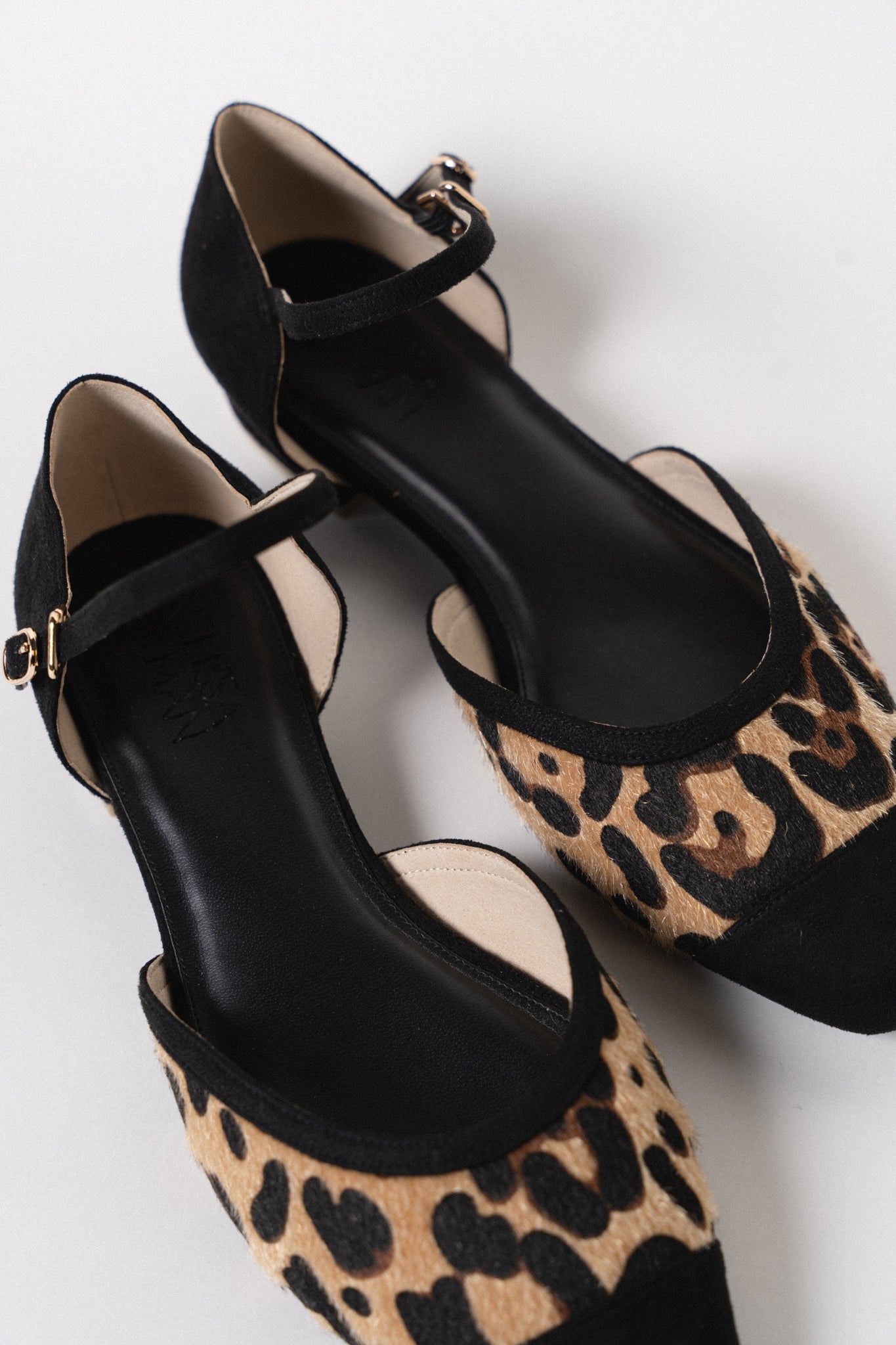Alysse Ankle Strap D'orsay Flats (Leopard)