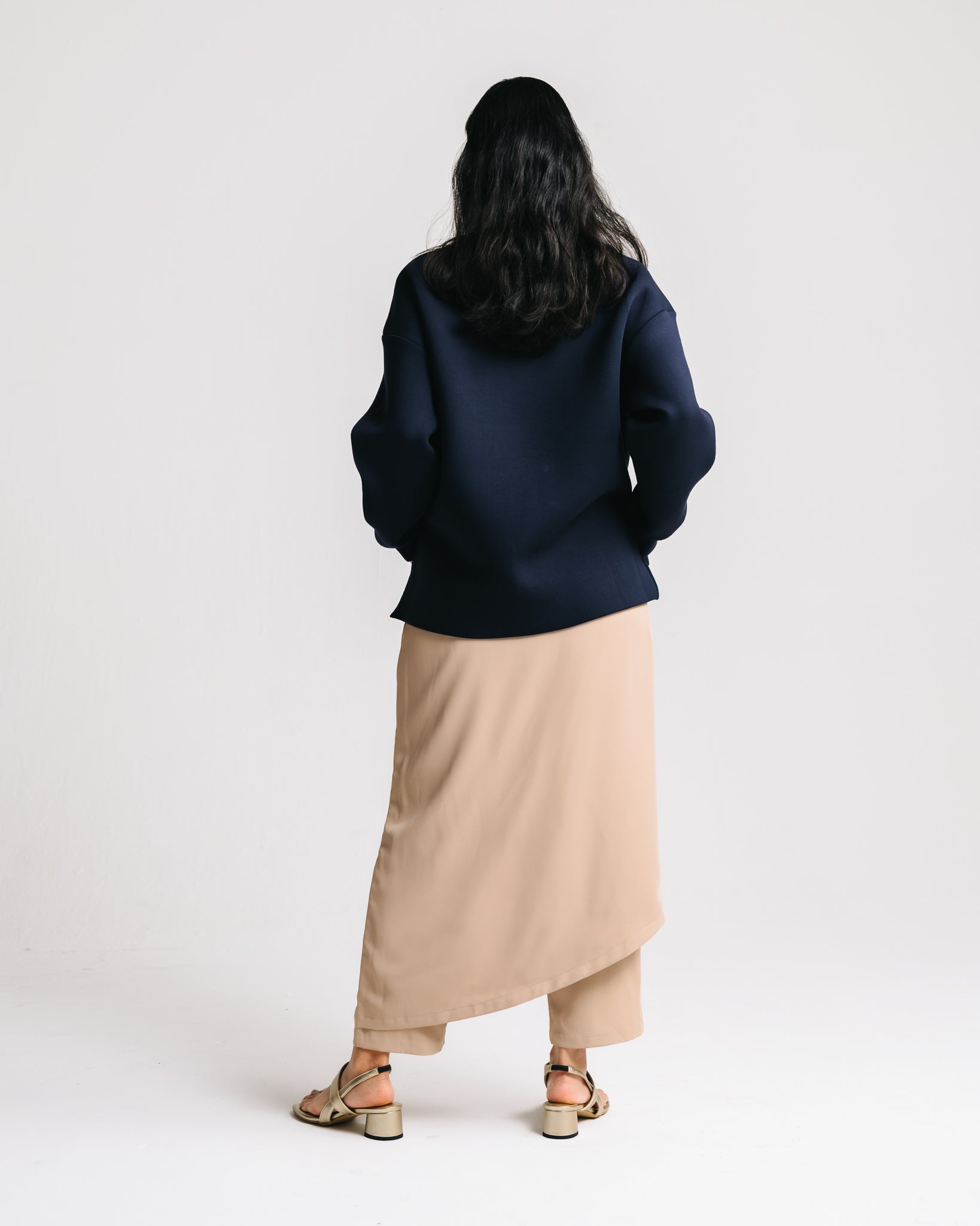 Asymmetrical Skirt Pants (Khaki)