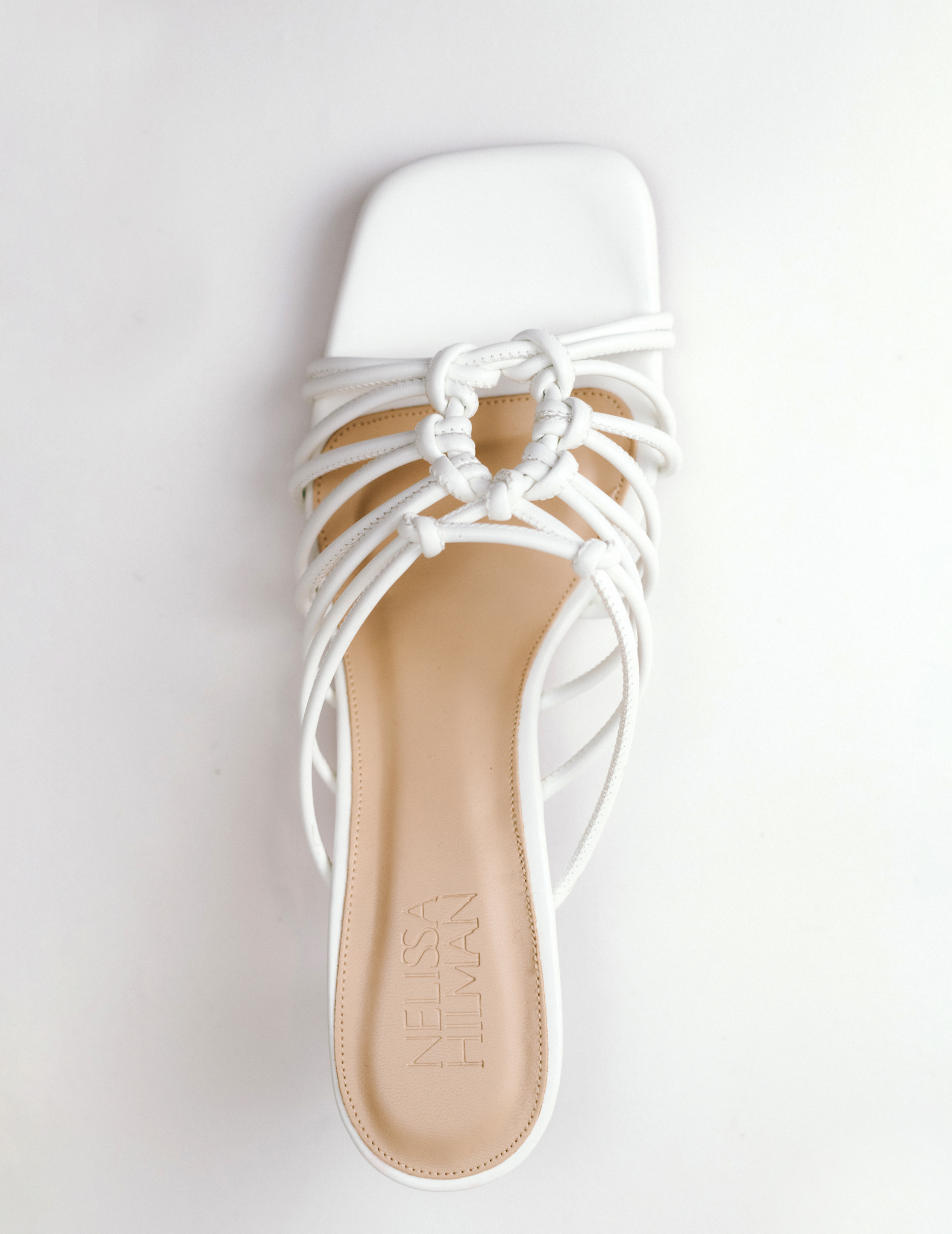 Hafsa Knotted Heel Sandals (White)