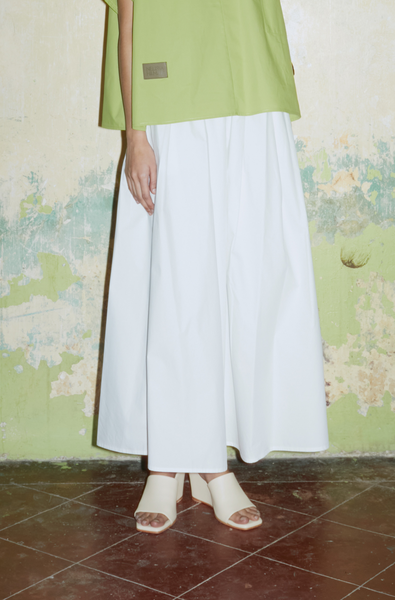 Poplin Maxi Skirts (White)