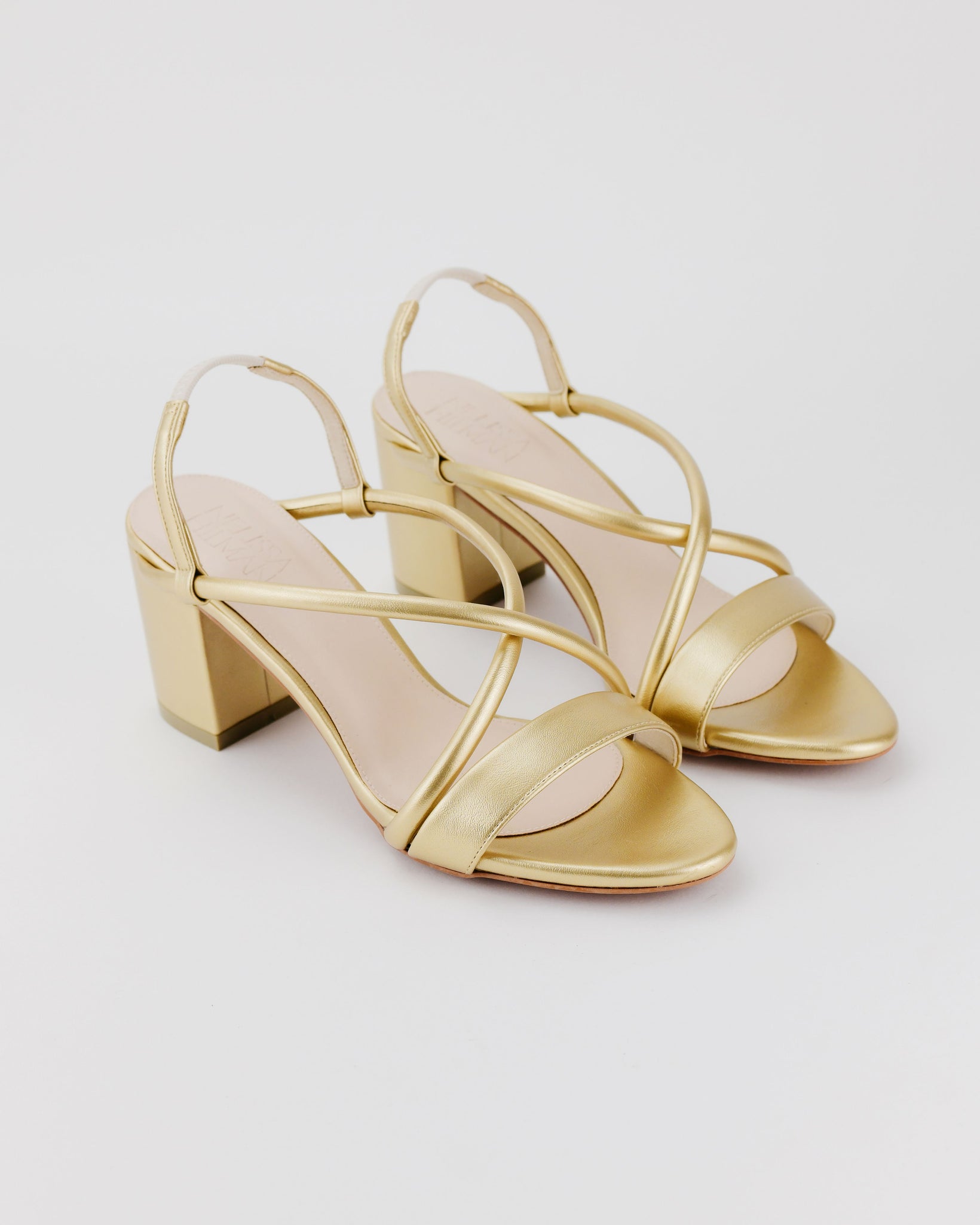 Intan Strappy Block Heels (Gold) - Main Image