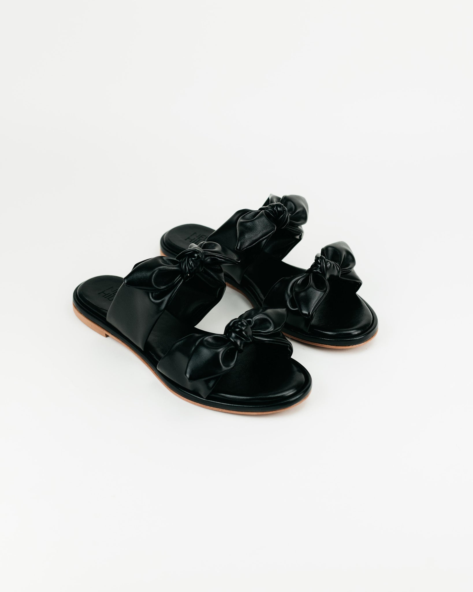 Zara Ribbons Flat Sandals (Black)