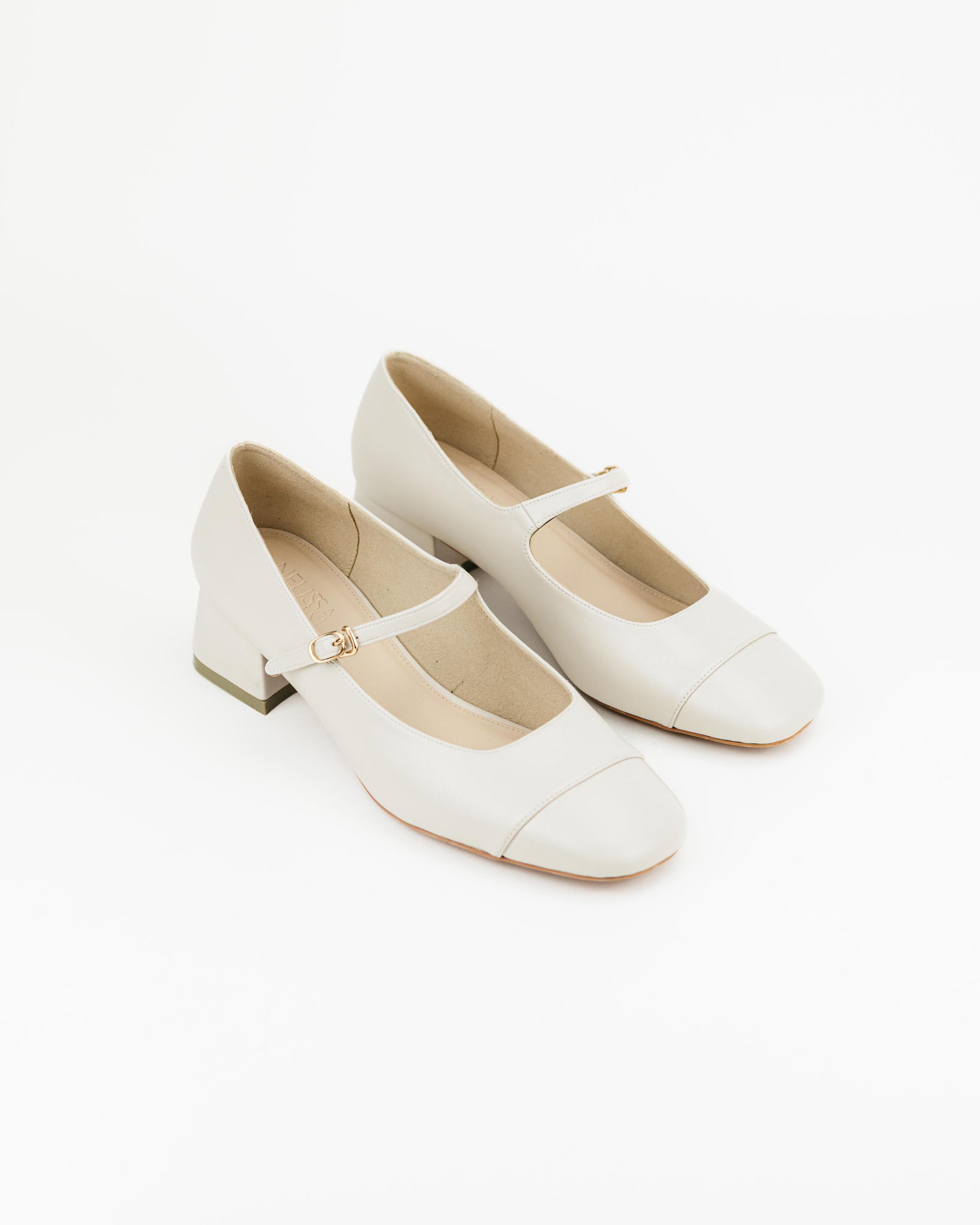 Skye Mary Jane Loafer Heels (Off White)