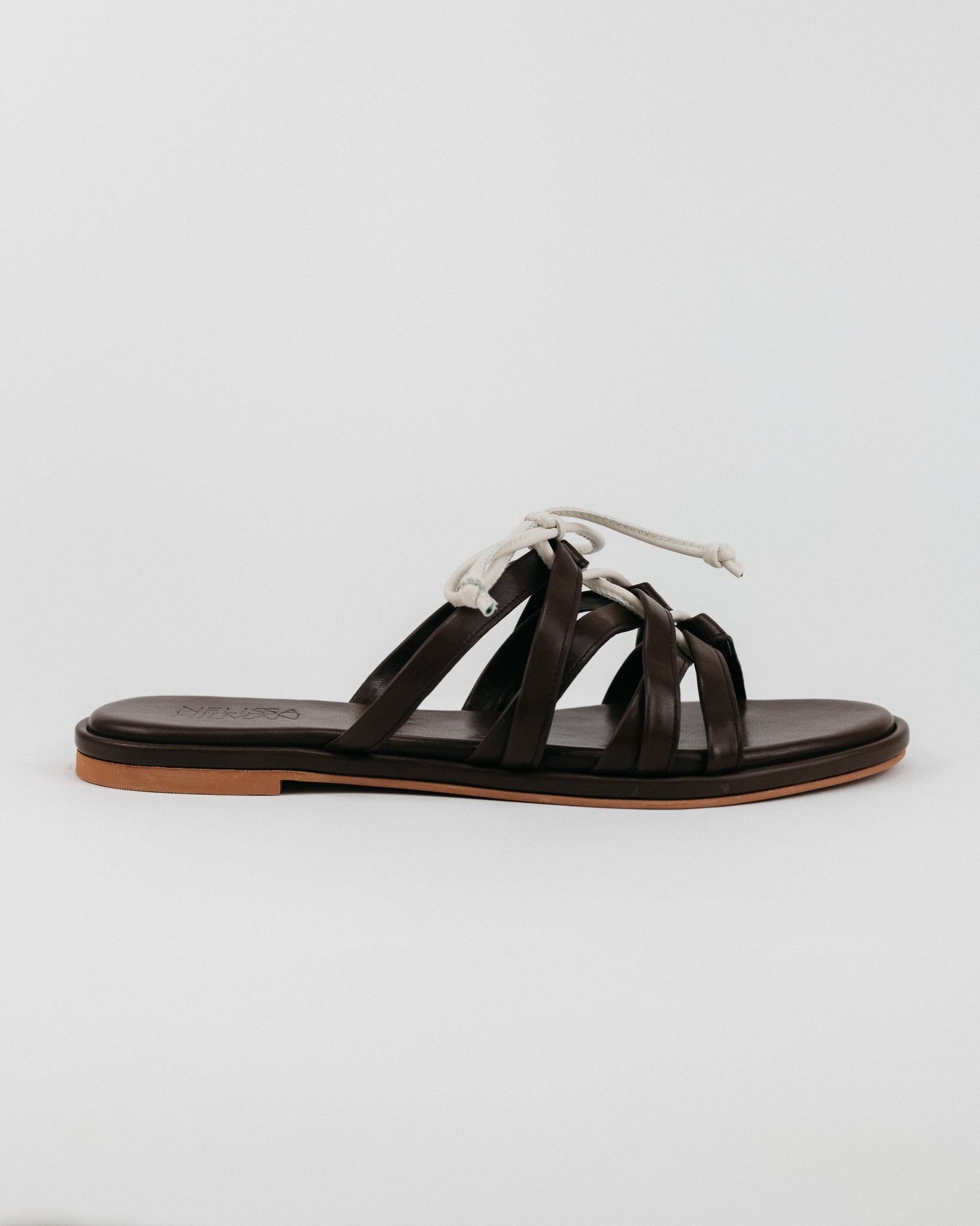 Darla Lace-Up Flat Sandals (Mocha)