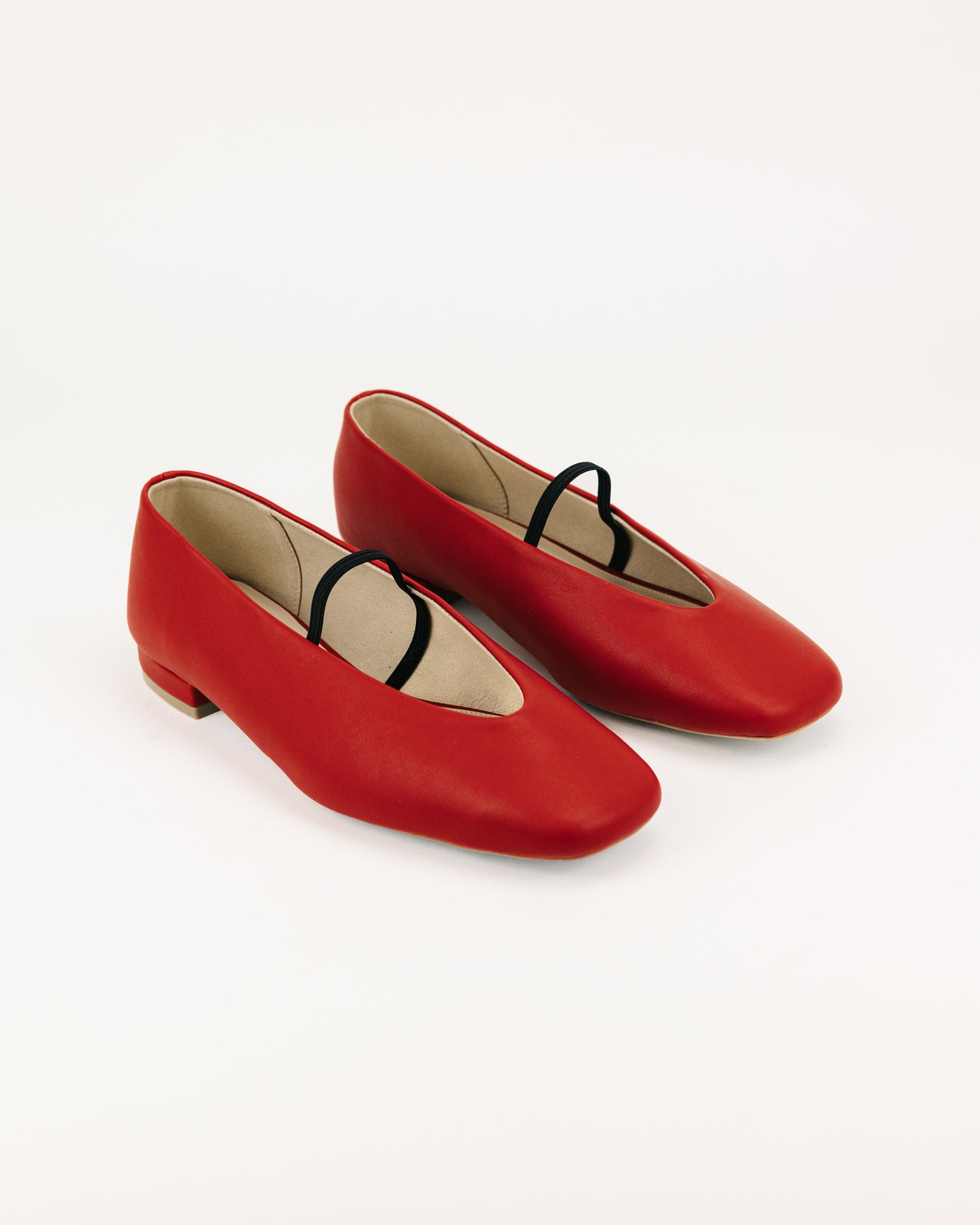 Debi Square Toe Loafers (Red)