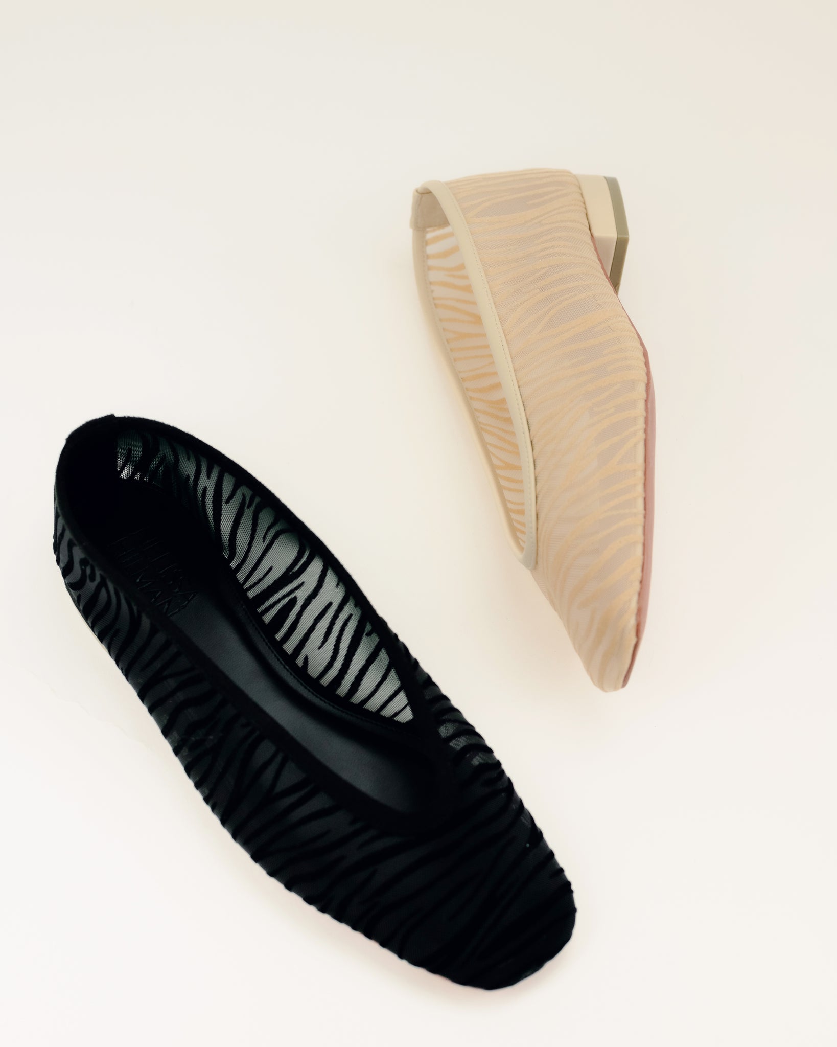 Sadie Ballerina Flats (Tiger Mesh Beige)