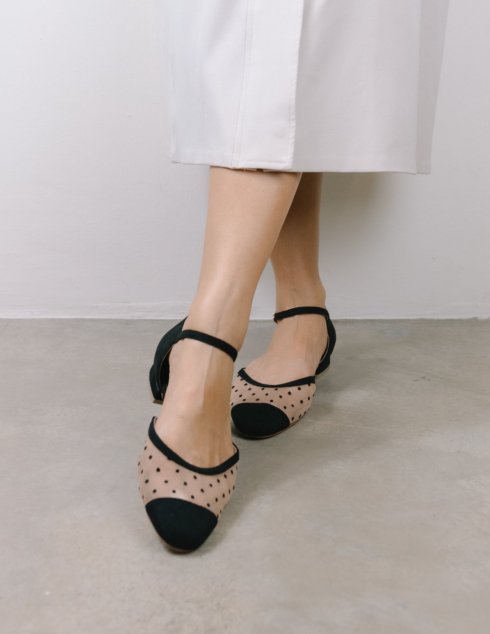 Alysse Ankle Strap D'orsay Flats (Black)