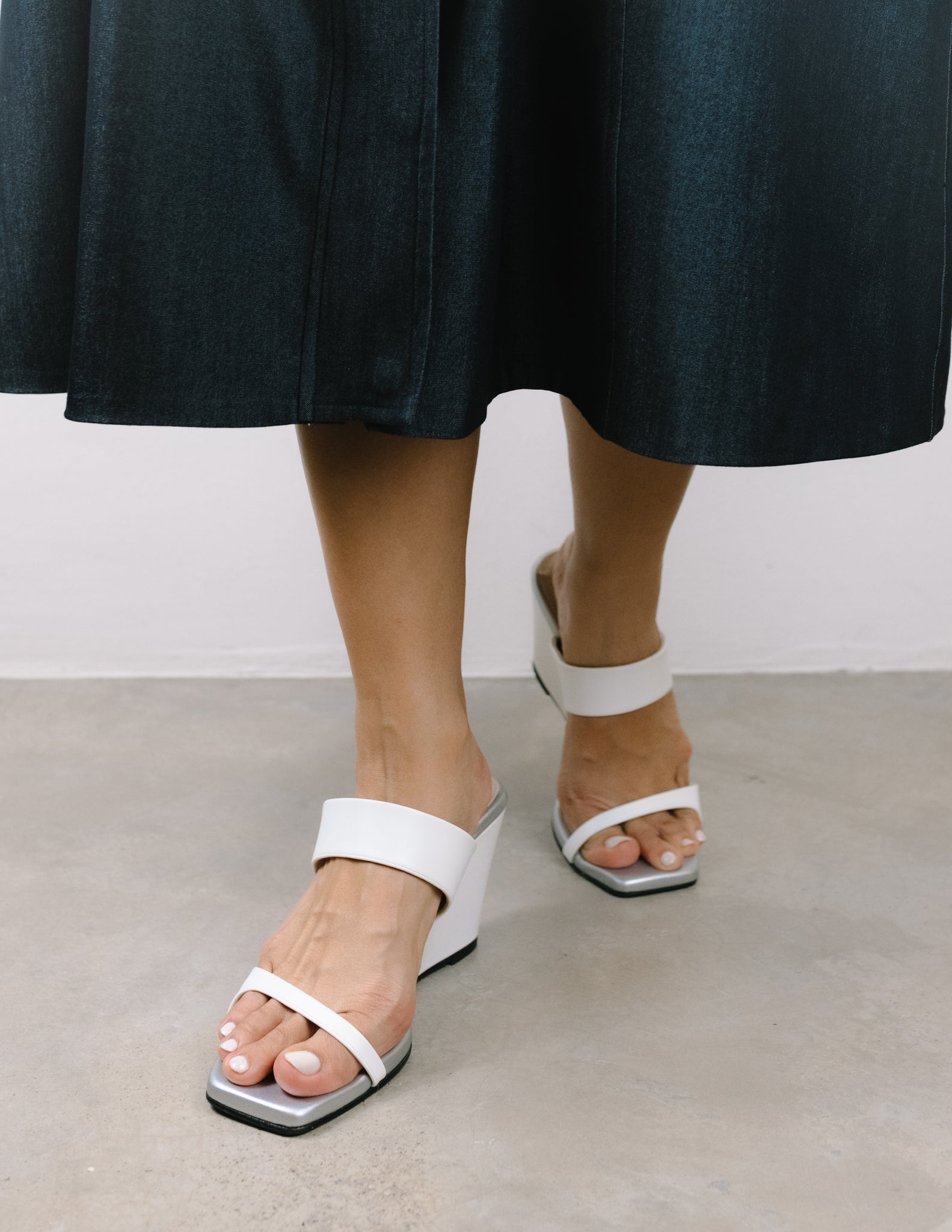 Ruth Wedge Heels (White)