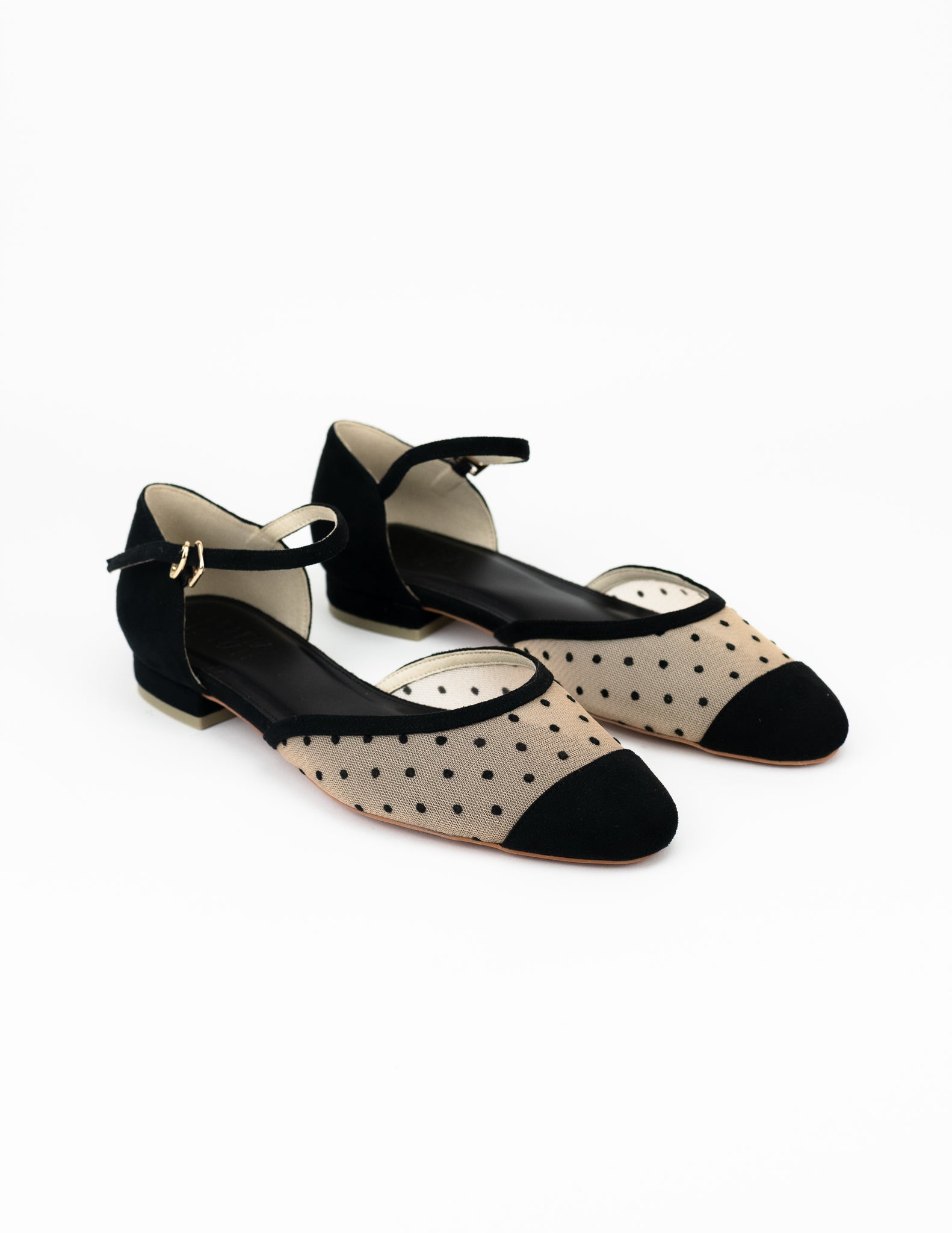 Alysse Ankle Strap D'orsay Flats (Black)