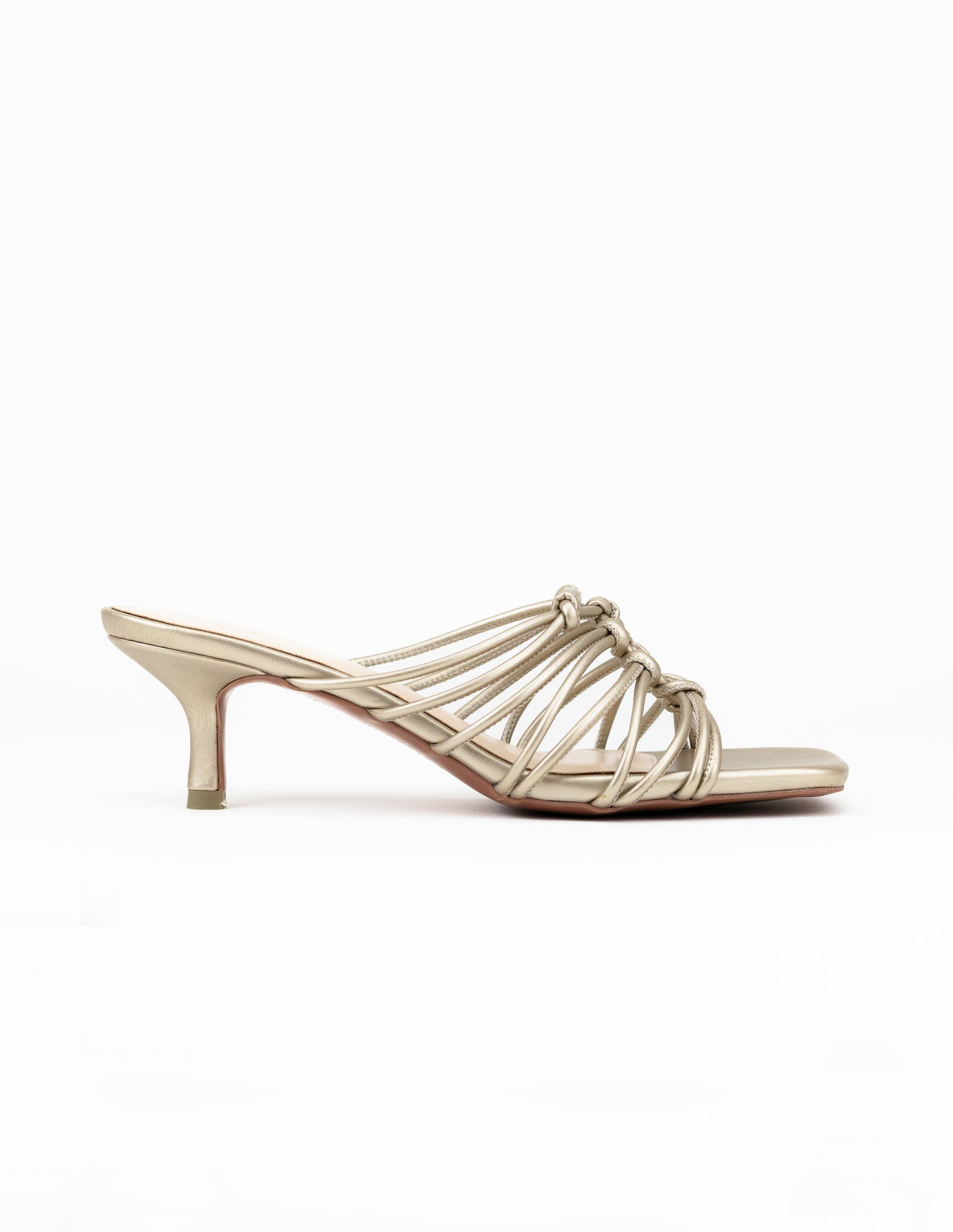 Hafsa Knotted Heel Sandals (Gold)