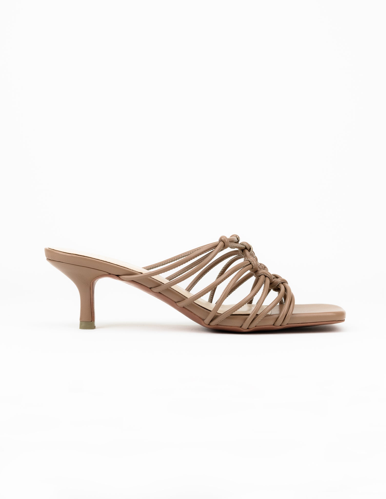 Hafsa Knotted Heel Sandals (Brown)