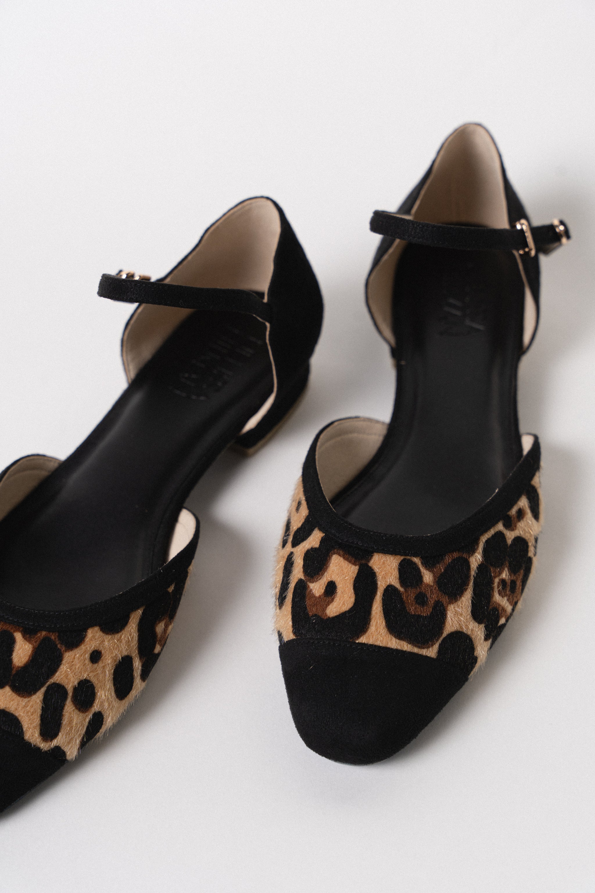 Leopard flats ankle strap online