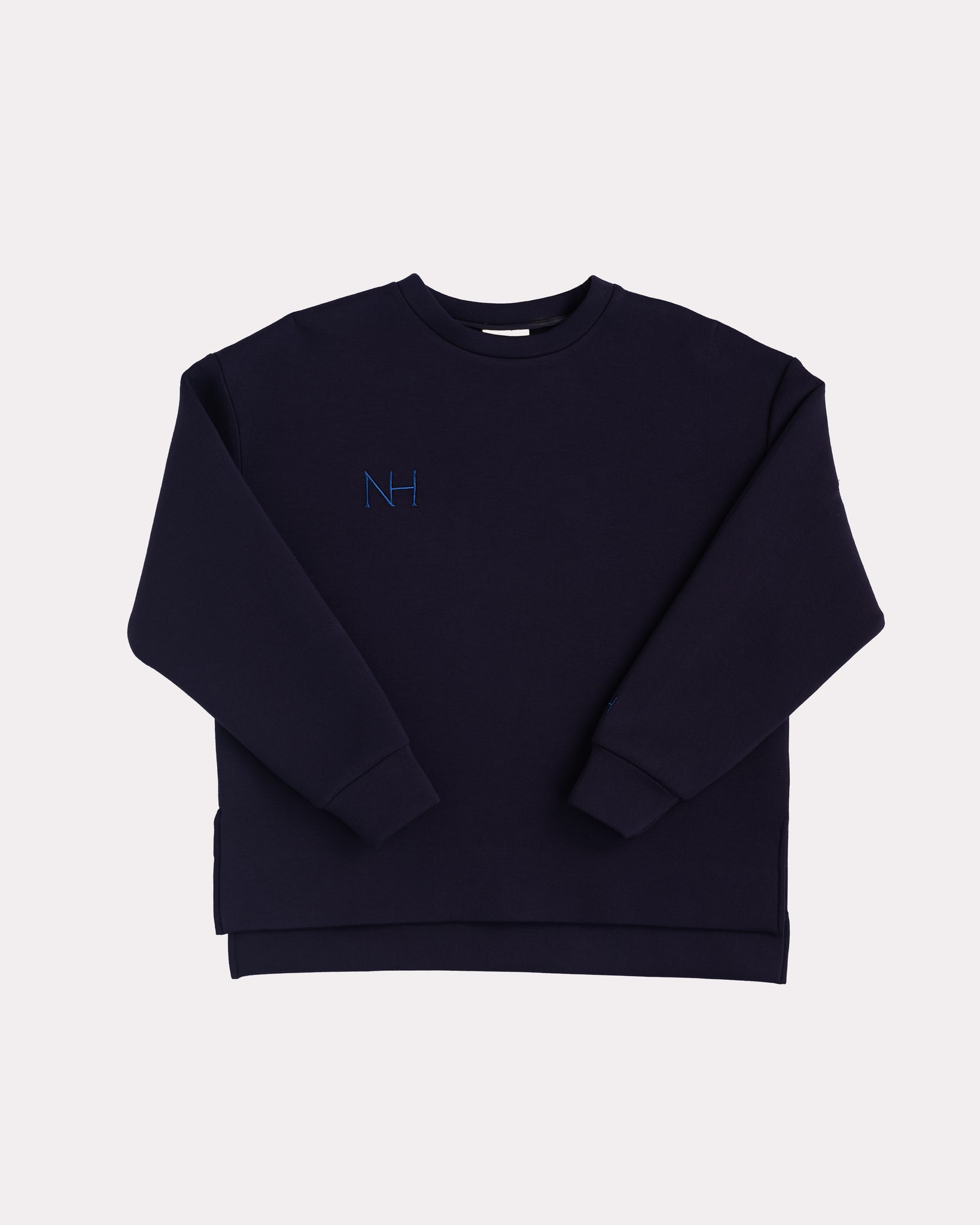 Embroidered Scuba Sweatshirt (Navy Blue)