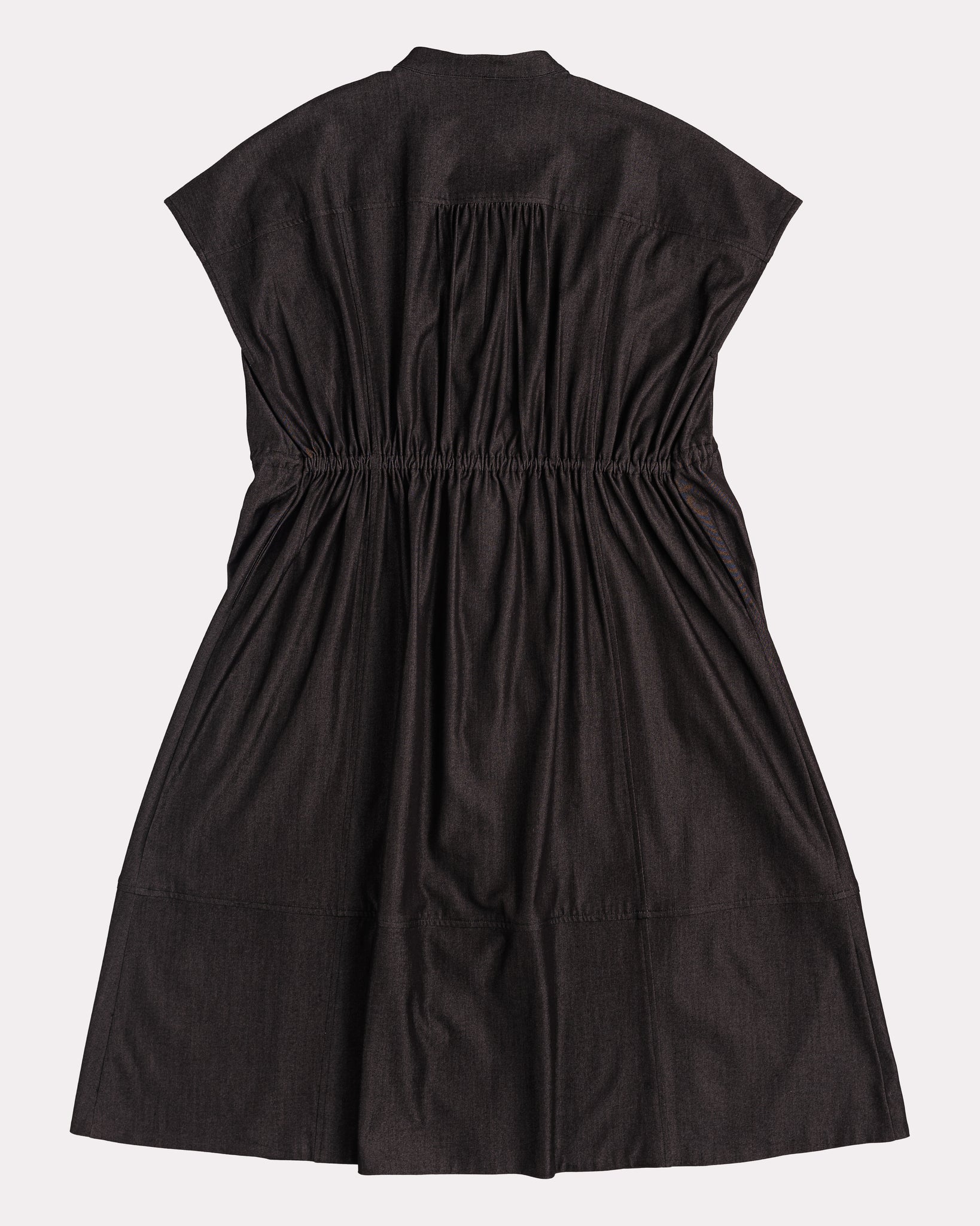 Drawstring Midi Dress (Black Denim)