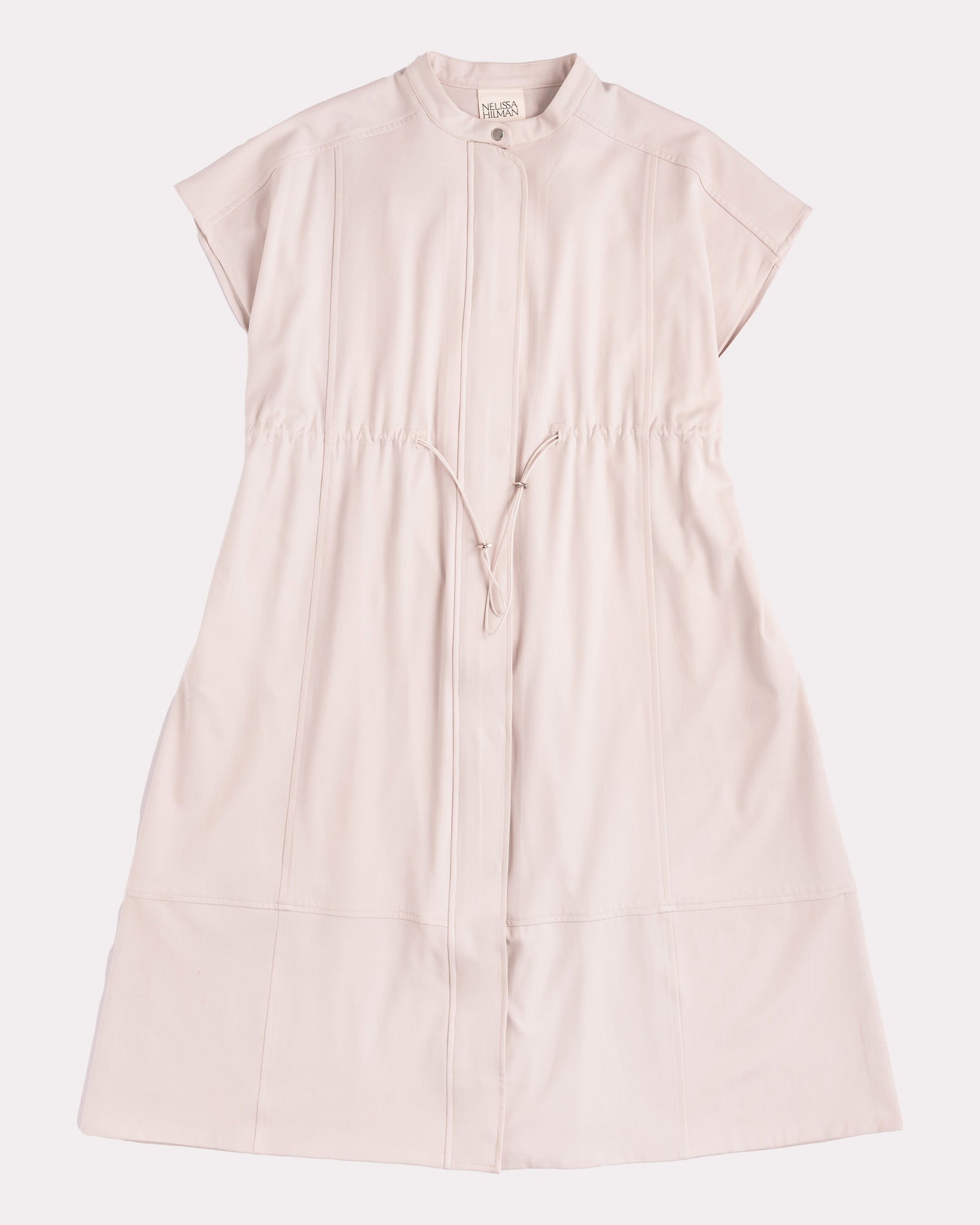 Drawstring Midi Dress (Beige Denim)