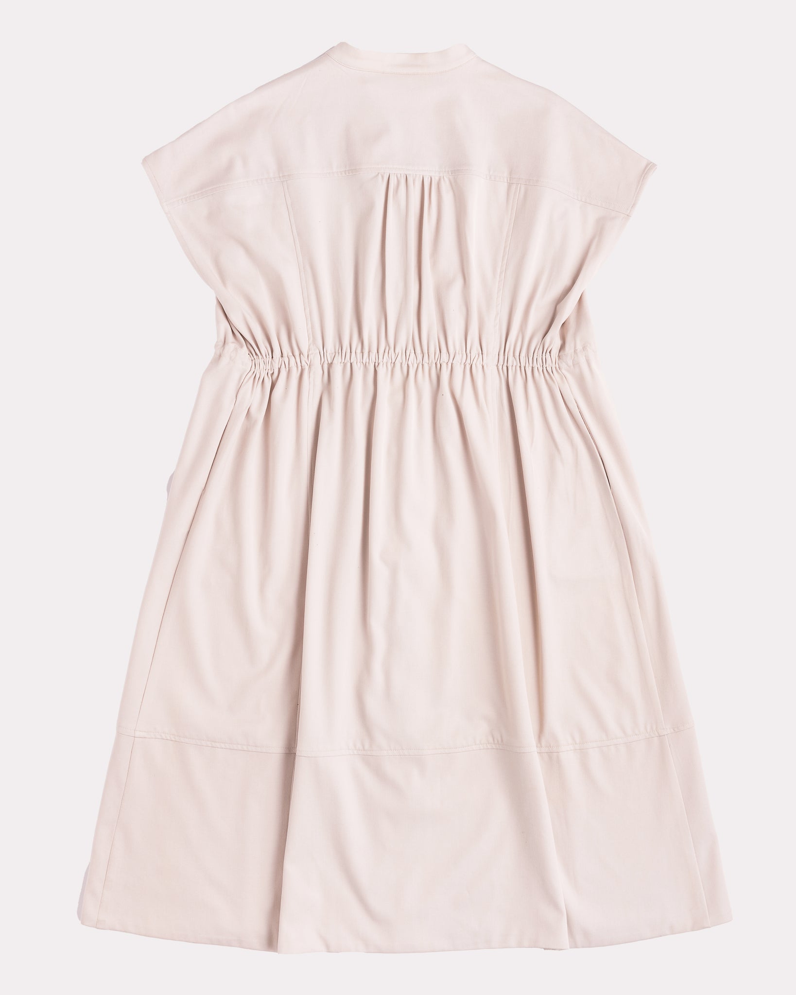 Drawstring Midi Dress (Beige Denim)
