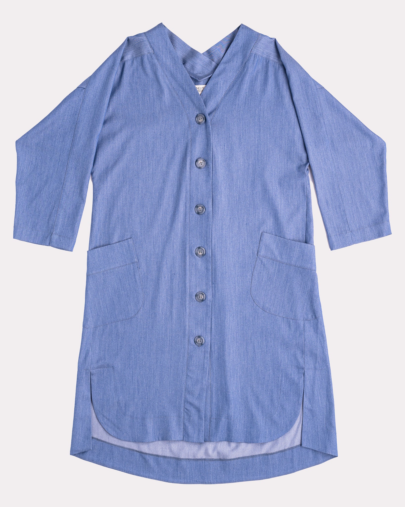 Long Sleeve Midi Dress (Blue Denim)