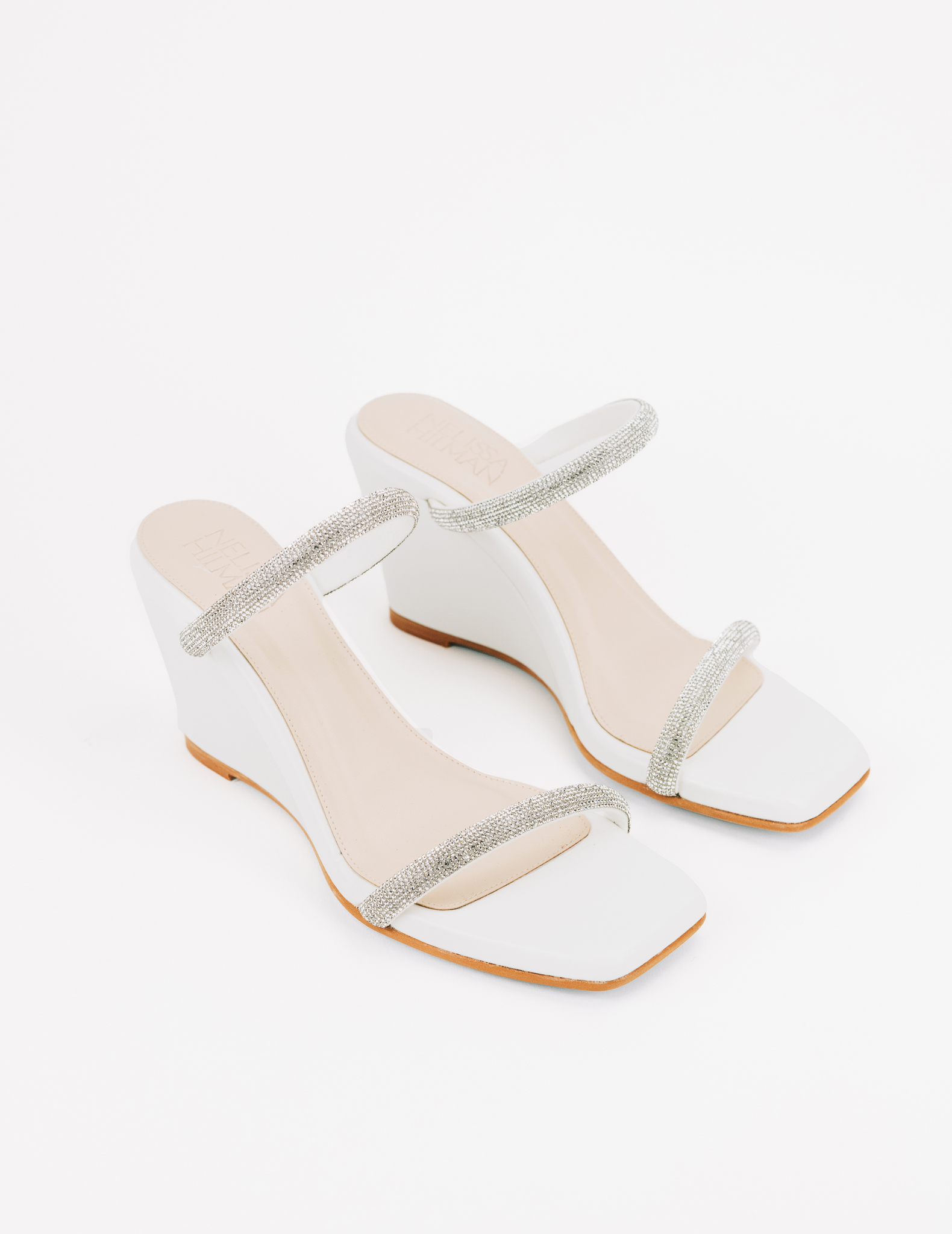 Rosie Embellished Strappy Wedges (Pearl White)