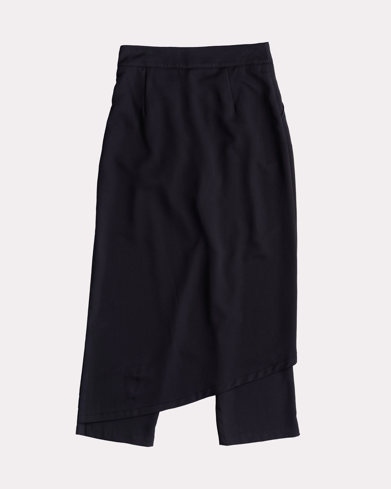 Asymmetrical Skirt Pants (Navy)