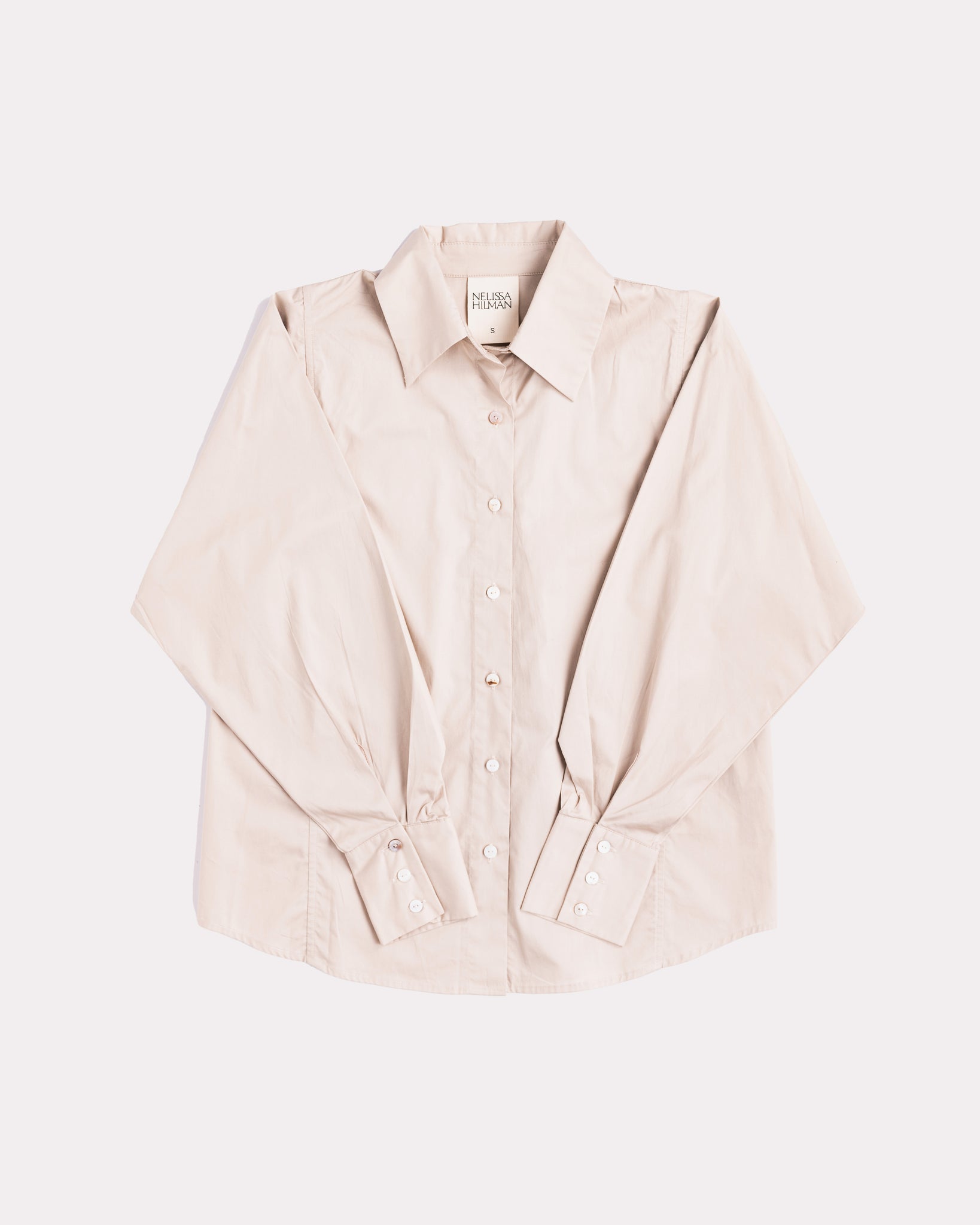 Caped-panel Poplin Shirt (Khaki)