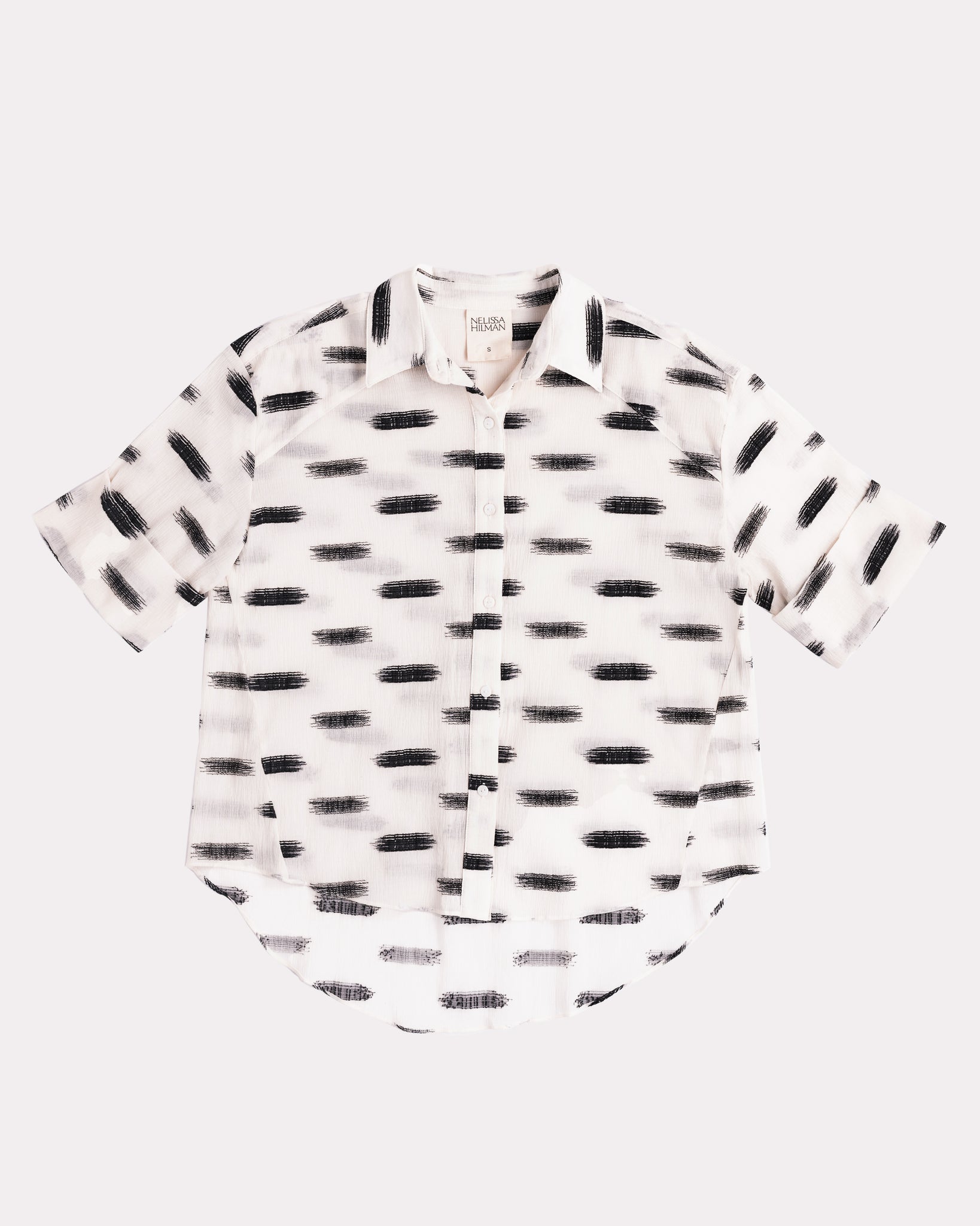 Folded Cuff Shirt (Black/White)