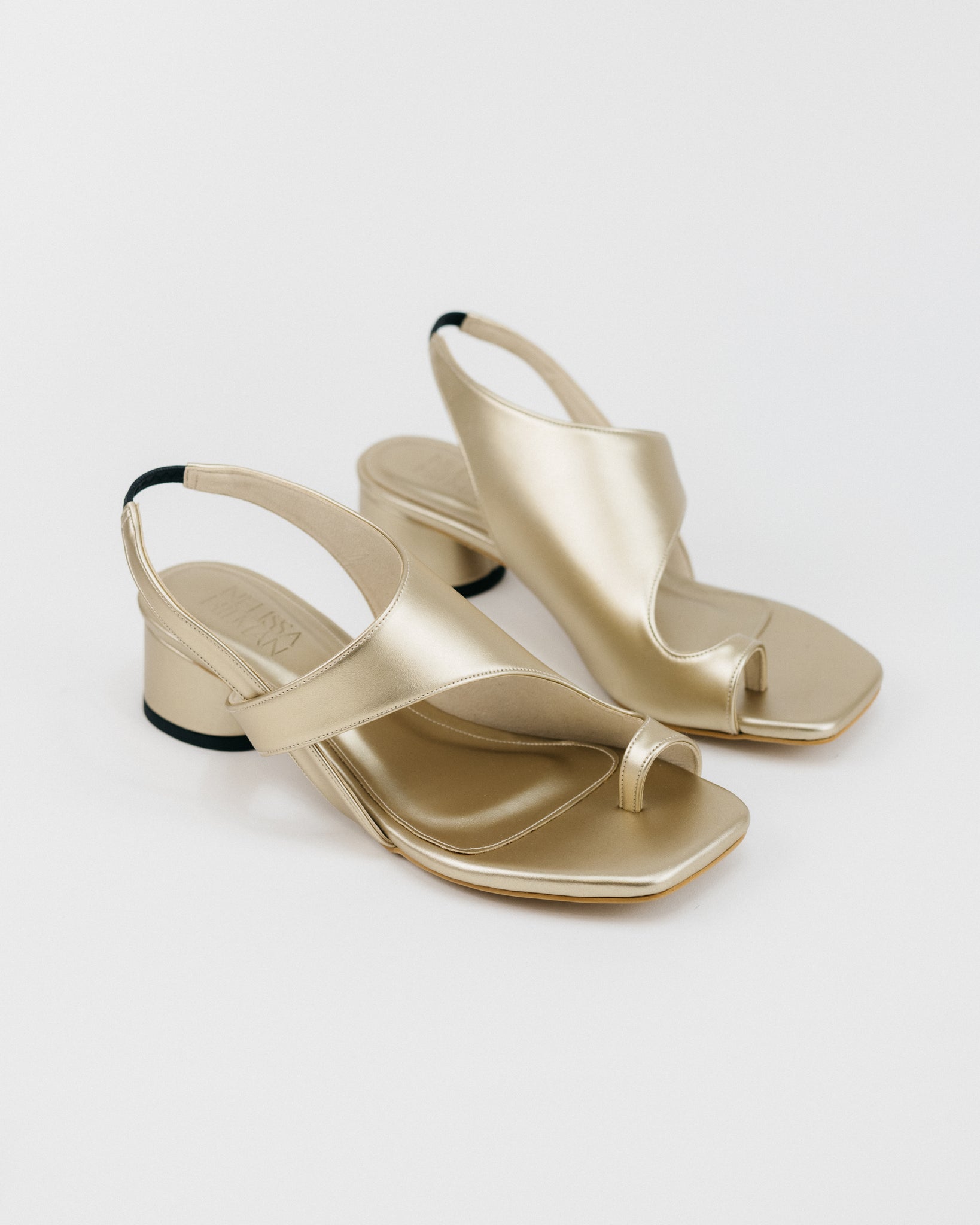 Jane Square Toe Slingback Sandals (Gold)