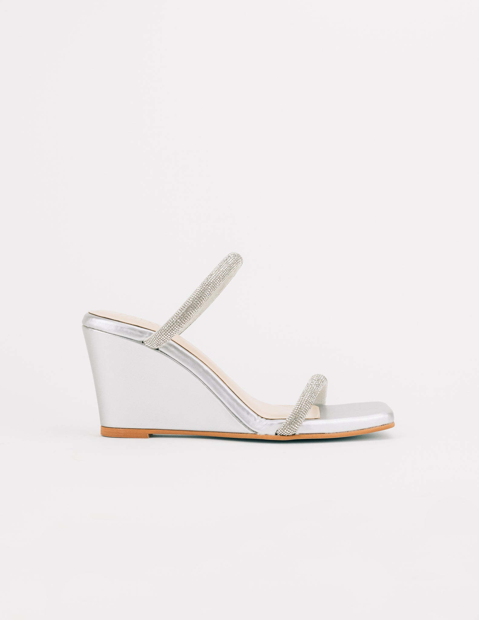 Rosie Embellished Strappy Wedges (Silver)