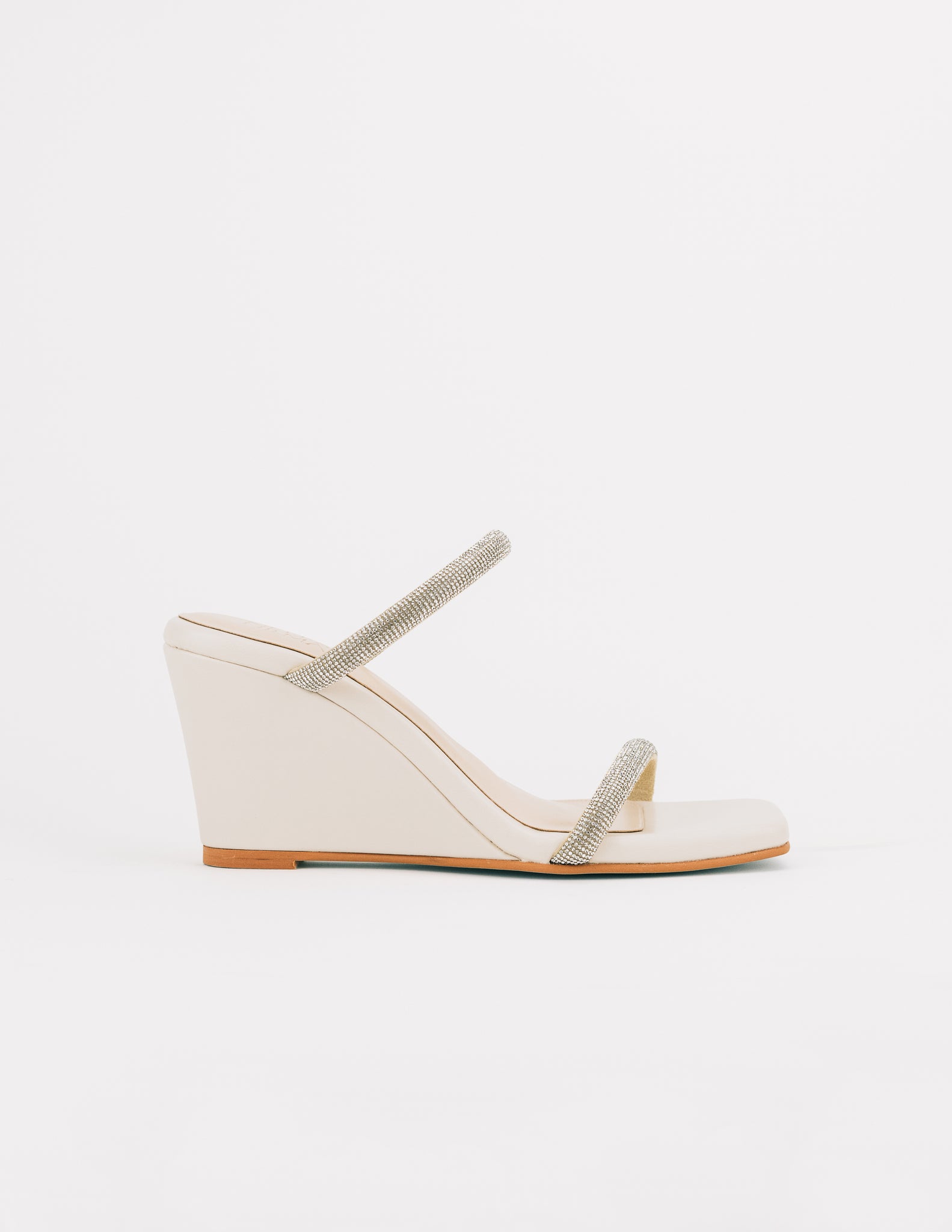 Rosie Embellished Strappy Wedges (Off White)