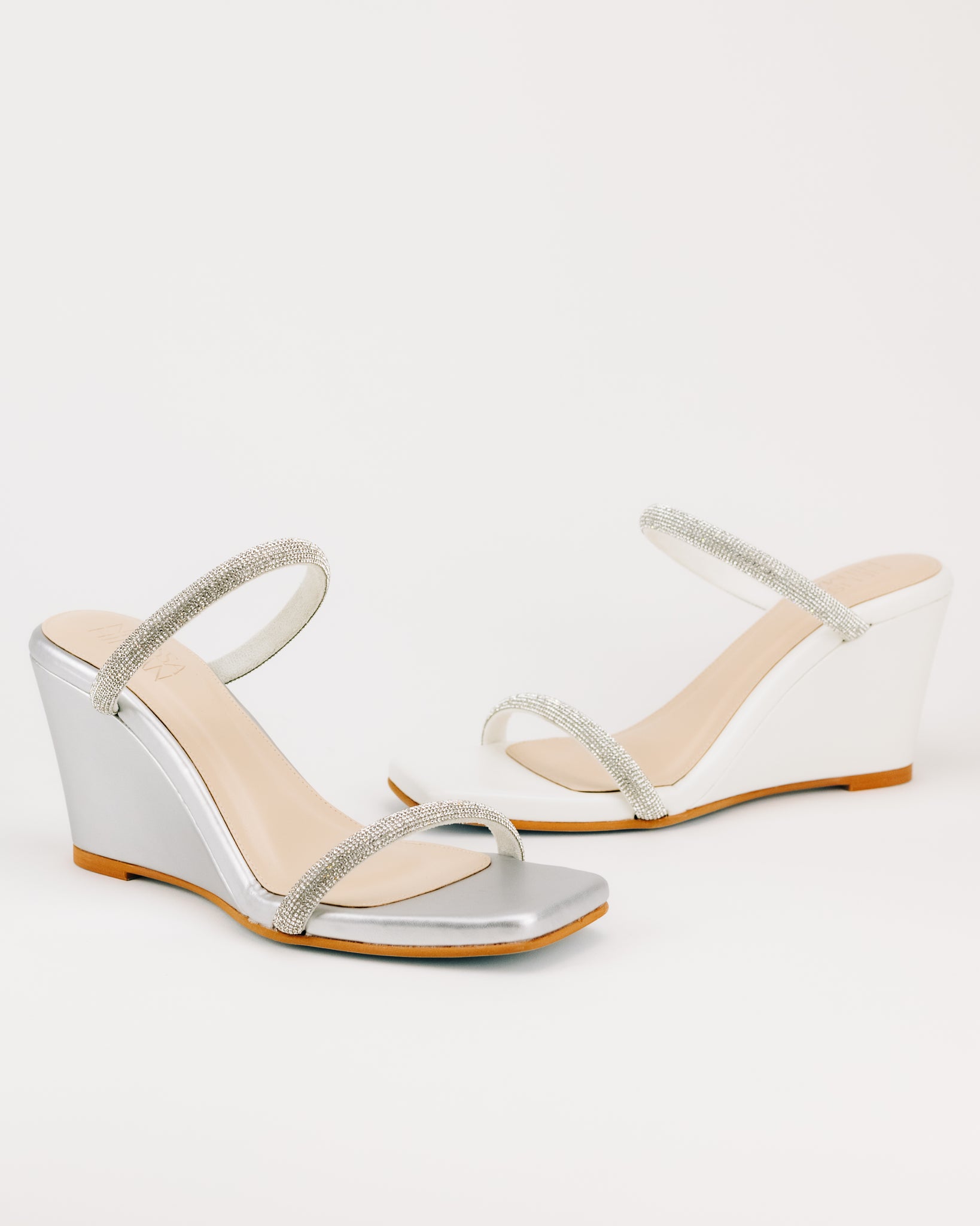 Rosie Embellished Strappy Wedges (Off White)